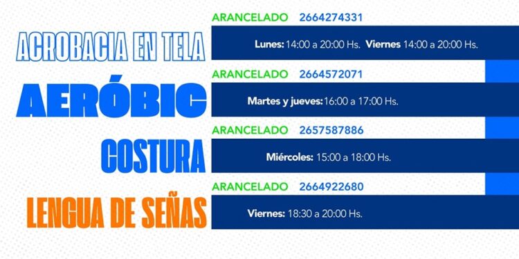 En Juana Koslay tenés varios talleres para la comunidad