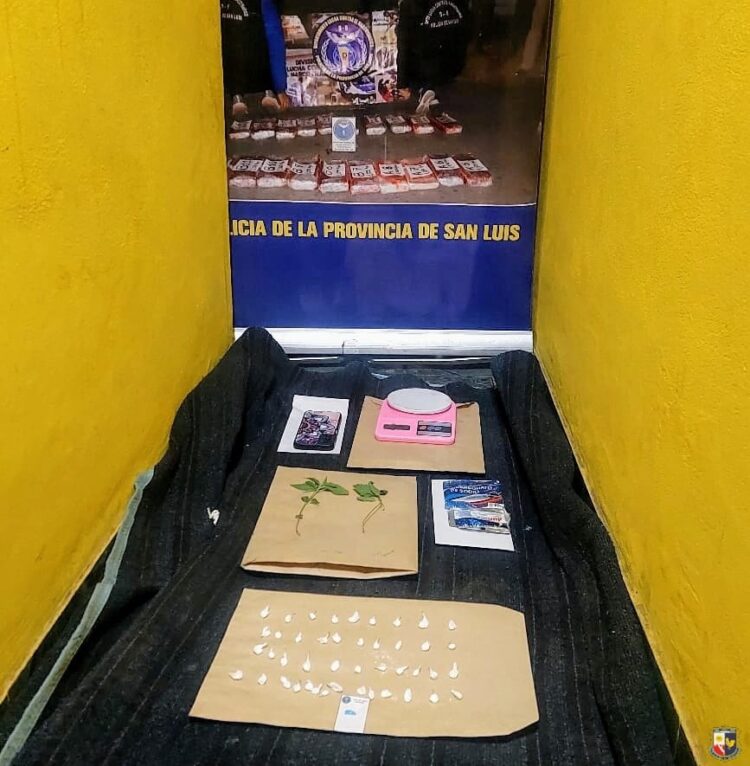 Juana Koslay: la Policía anuló dos kioscos de drogas, incautó sustancias valuadas en más de 3 millones de pesos y detuvo a tres hombres