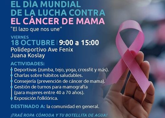 Este 18 de octubre Unidos en la Lucha contra el Cáncer de Mama
