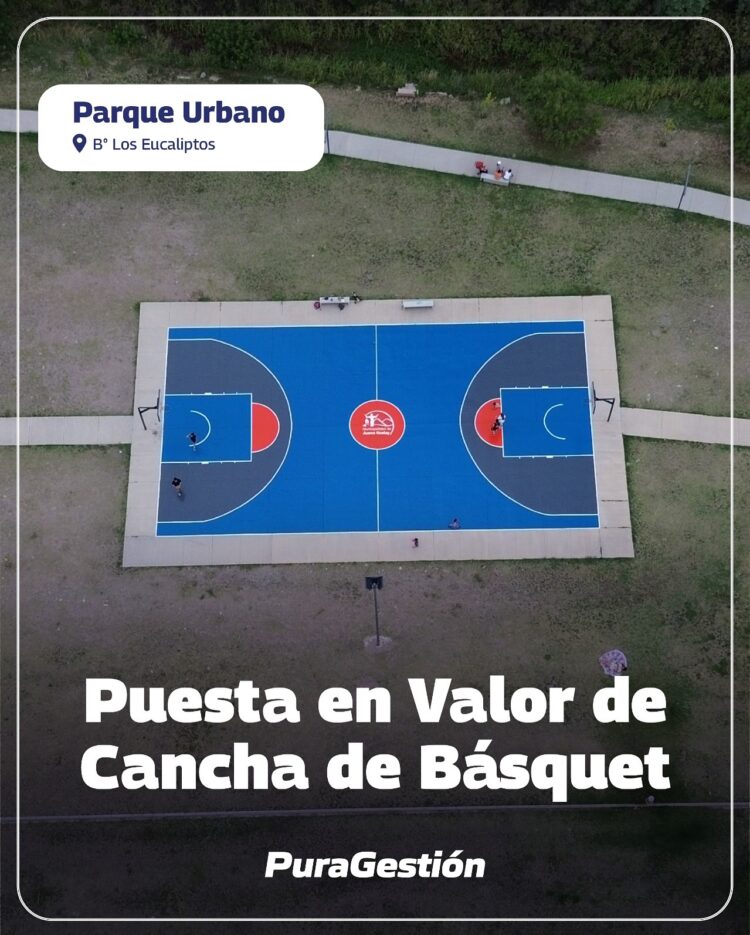 Ponen en valor la cancha de básquet del Parque Urbano