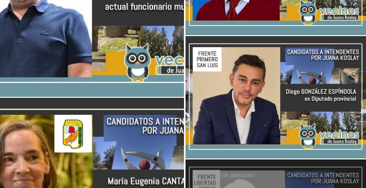 Los nombres de los candidatos a intendente que tendrá Juana Koslay ya salieron a la luz.