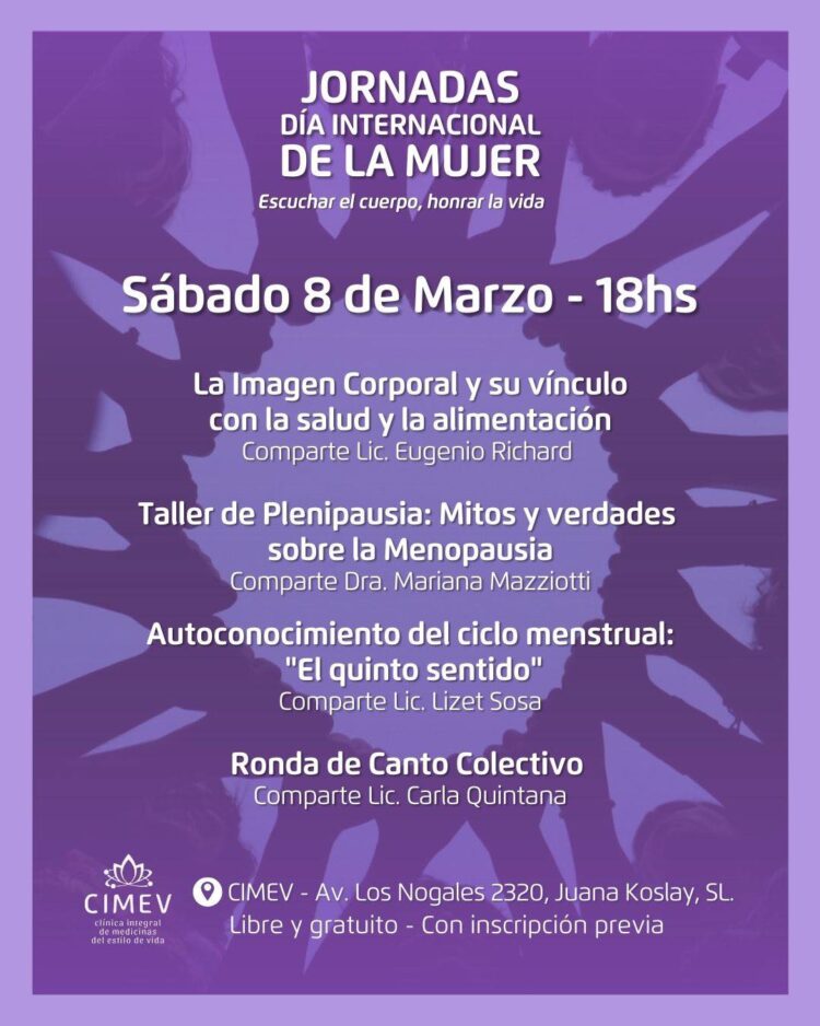 Jornada Día Internacional de la Mujer: Escuchar el cuerpo, honrar la vida