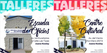 Una amplia gama de talleres y cursos ofrecen el Centro Cultural y la Escuela de Oficios de Juana Koslay