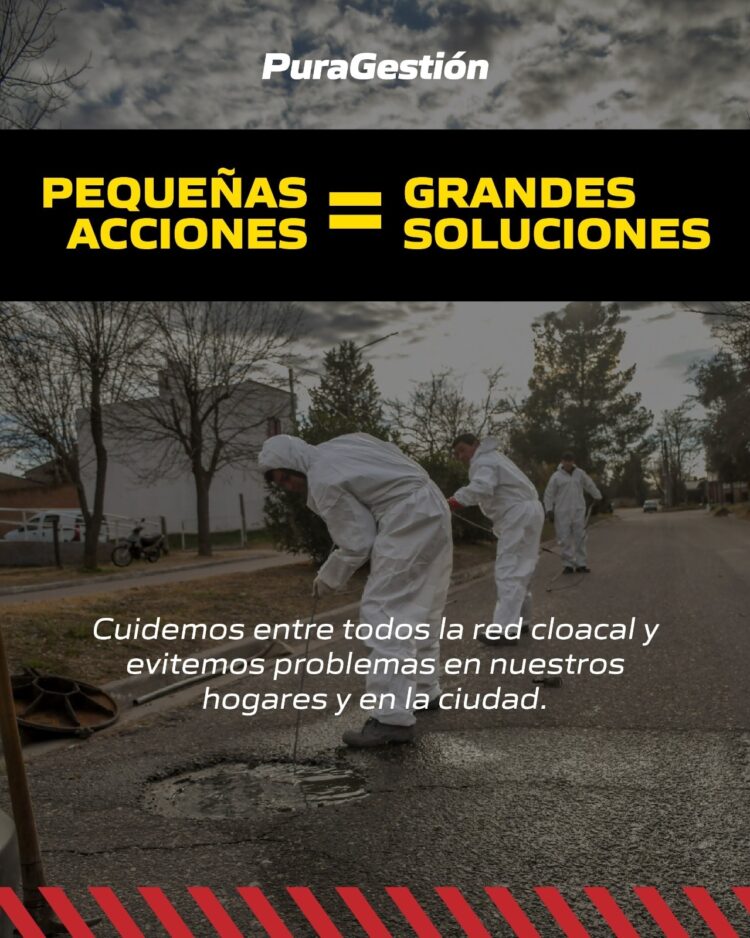 El municipio de Juana Koslay brindó una serie de consideraciones para cuidar el sistema de red de cloacas