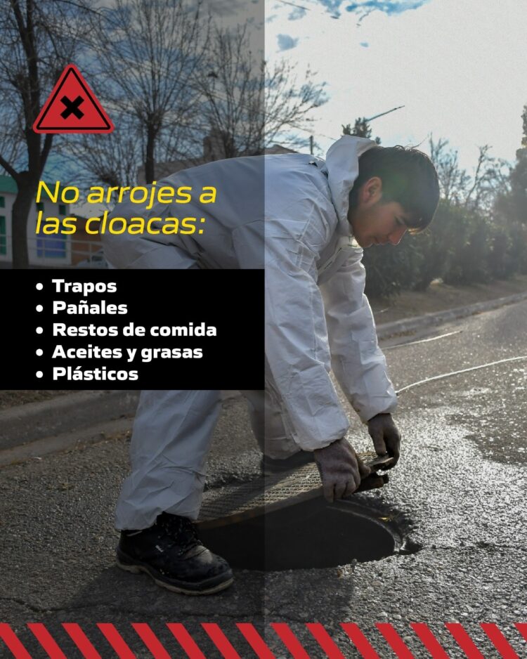 El municipio de Juana Koslay brindó una serie de consideraciones para cuidar el sistema de red de cloacas