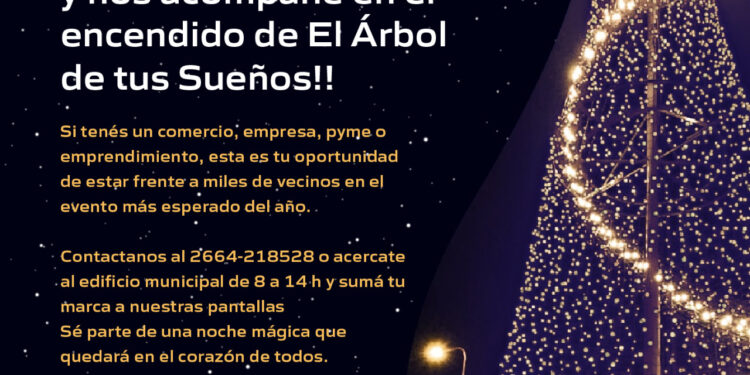 Convocan a emprendedores y comerciantes a formar parte del evento del “Encendido del Árbol de Tus Sueños”