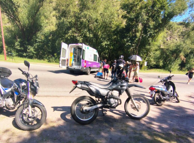 Accidente entre moto y auto en el acceso a Potrero