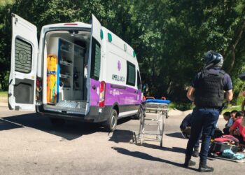 Accidente entre moto y auto en el acceso a Potrero