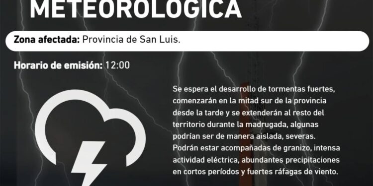 Posibles tormentas a partir de esta noche