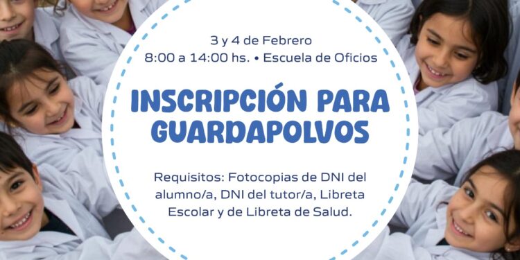 El municipio abre las inscripciones para recibir los guardapolvos escolares