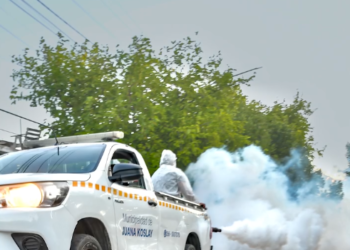 Juana Koslay refuerza la fumigación