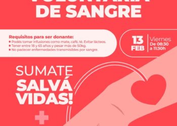 El viernes 13 realizarán un nueva jornada de donación de sangre