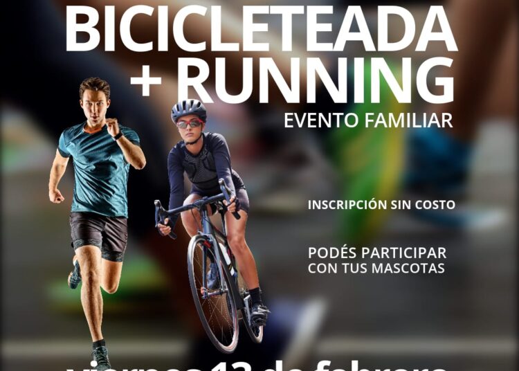 Bicicleteada recreativa y jornada de running familiar en Juana Koslay