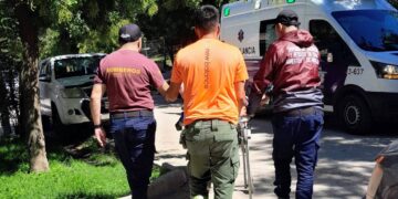 Bomberos de Juana Koslay y Potrero rescataron a una mujer lesionada en el Salto de la Moneda