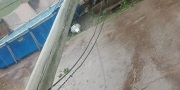 Temporal: Un poste de luz se cayó sobre el frente de un domicilio en barrio Las Vegas