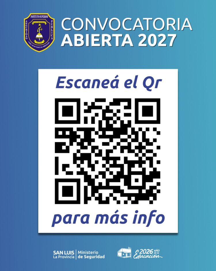 Abren la convocatoria 2027 para ingresar a la Policía y al Servicio Penitenciario en San Luis