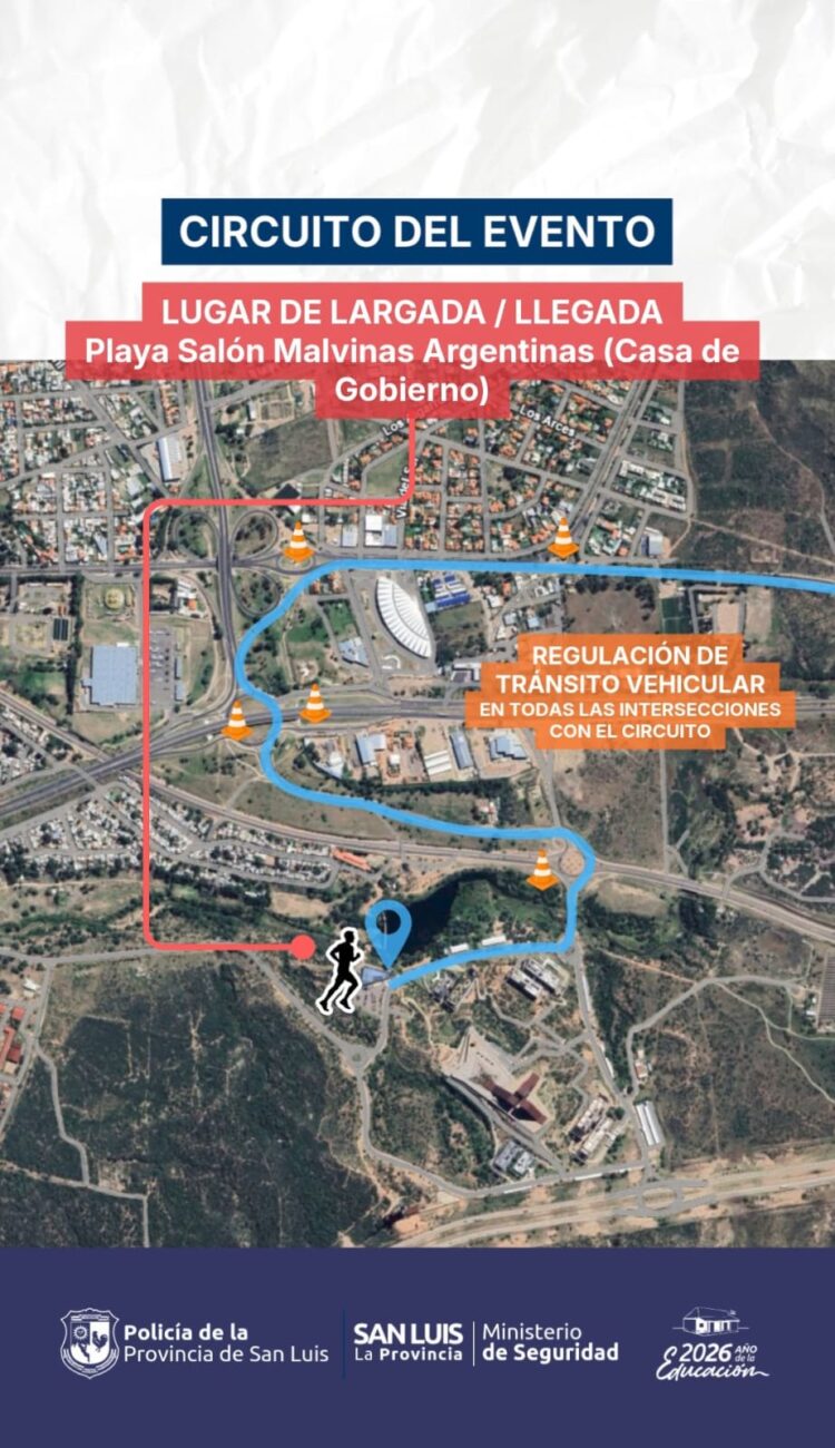 Lo que necesitás saber del operativo de seguridad para la carrera ‘San Luis 21K’ que también pasará por Juana Koslay este sábado