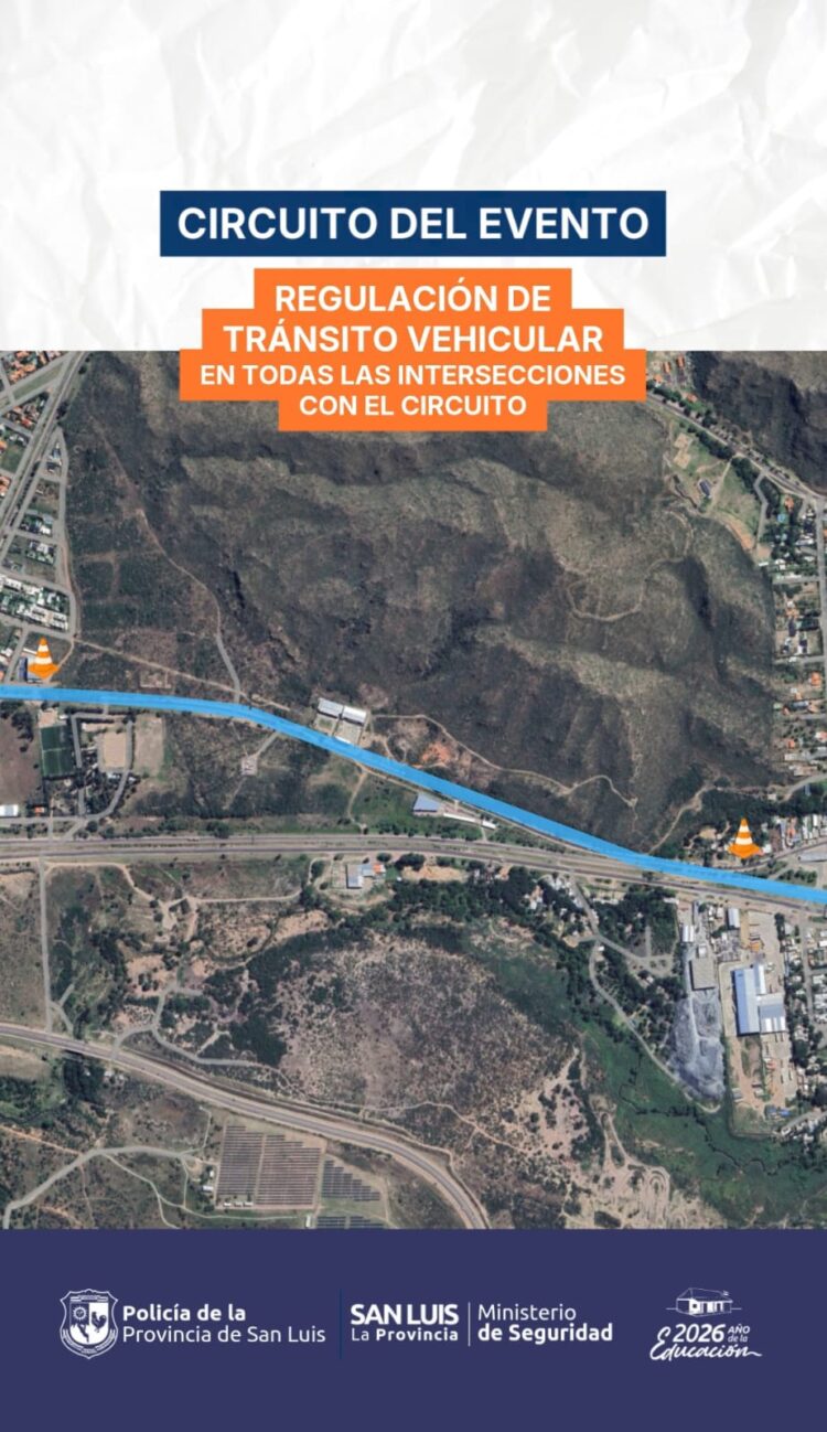 Lo que necesitás saber del operativo de seguridad para la carrera ‘San Luis 21K’ que también pasará por Juana Koslay este sábado