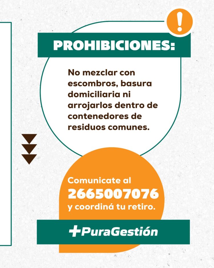 Solicitan colaboración de los vecinos para una correcta disposición y retiro de residuos verdes