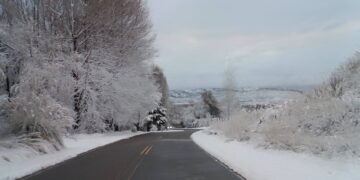Paisajes nevados, la postal de hoy en San Luis