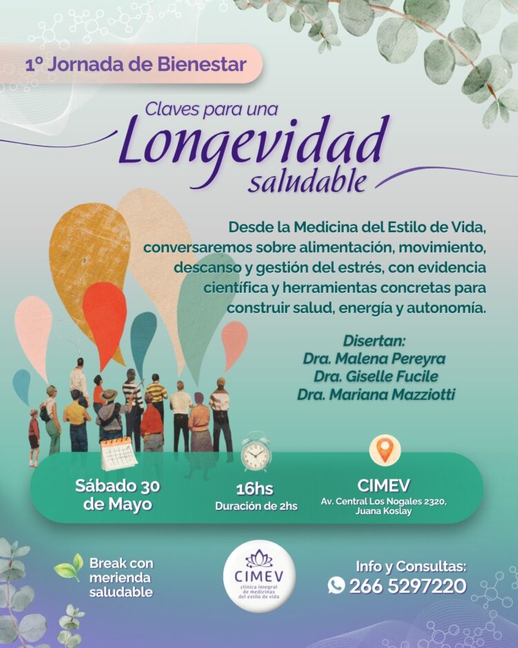 Realizarán la 1° Jornada de Bienestar “Claves para una Longevidad Saludable”