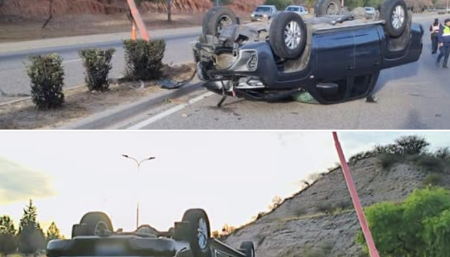 Volcó una camioneta en la Autopista Los Puquios