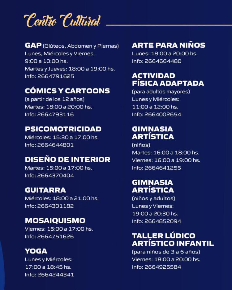 Juana Koslay invita a sumarse a los talleres del Centro Cultural y la Escuela de Oficios