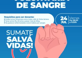Convocan a una nueva jornada de donación de sangre en el Hospital Central
