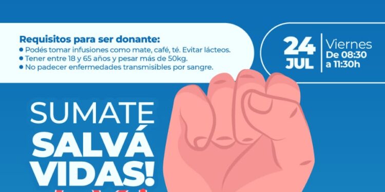 Convocan a una nueva jornada de donación de sangre en el Hospital Central