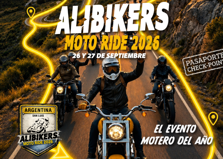 Miles de motos recorrerán las rutas de San Luis: Juana Koslay será el punto de partida de la ALIBIKERS MOTO RIDE 2026
