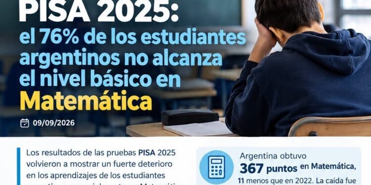 PISA 2025: Argentina profundiza su caída en el aprendizaje de Matemática y queda 75° entre 91 países
