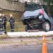 Una camioneta terminó en el canal a la vera de la avenida Aguada de Pueyrredón