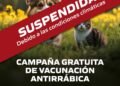 Suspenden la campaña de vacunación antirrábica por cuestiones climáticas